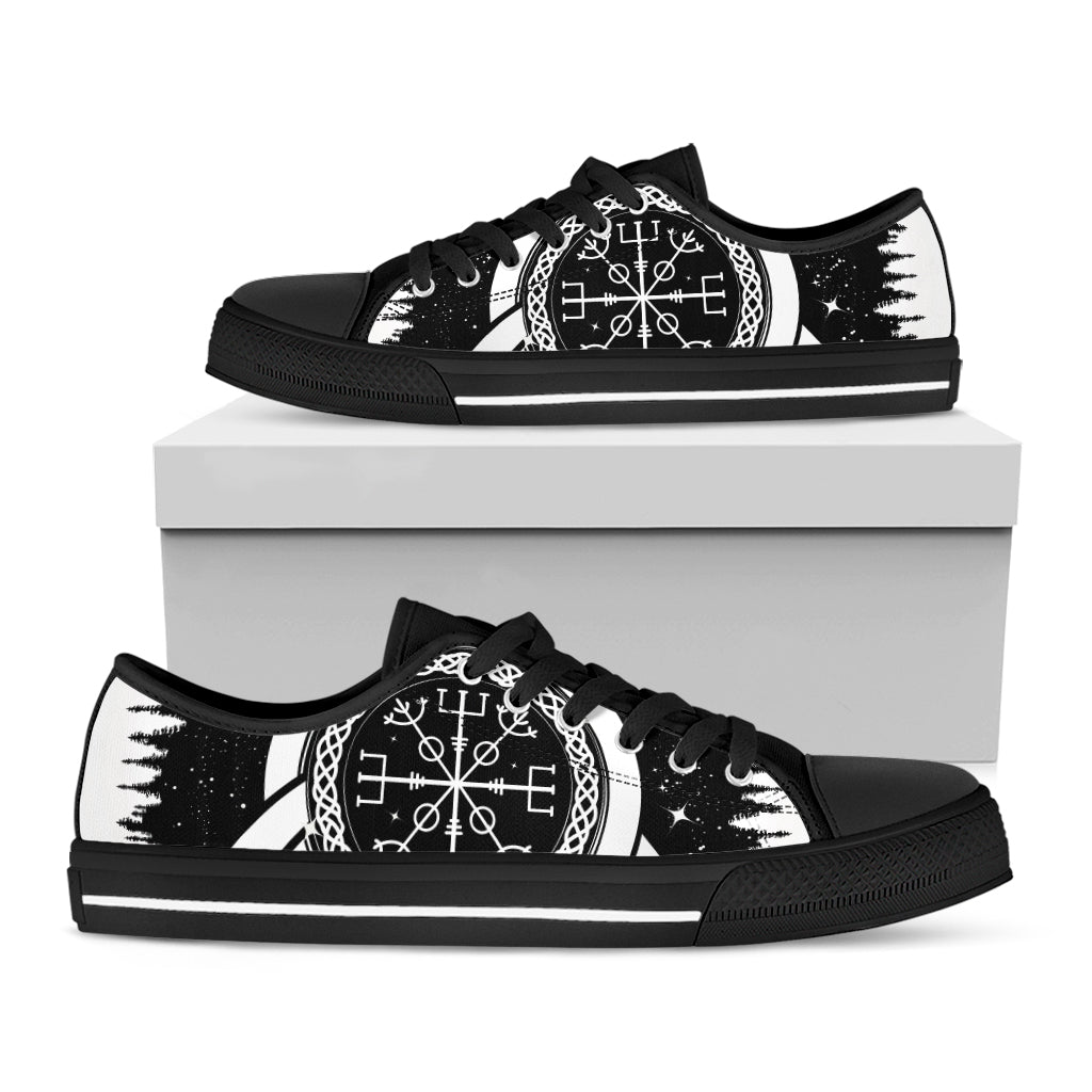 Viking Celtic Trinity Knot Print Black Low Top Shoes 