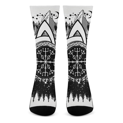 Viking Celtic Trinity Knot Print Crew Socks