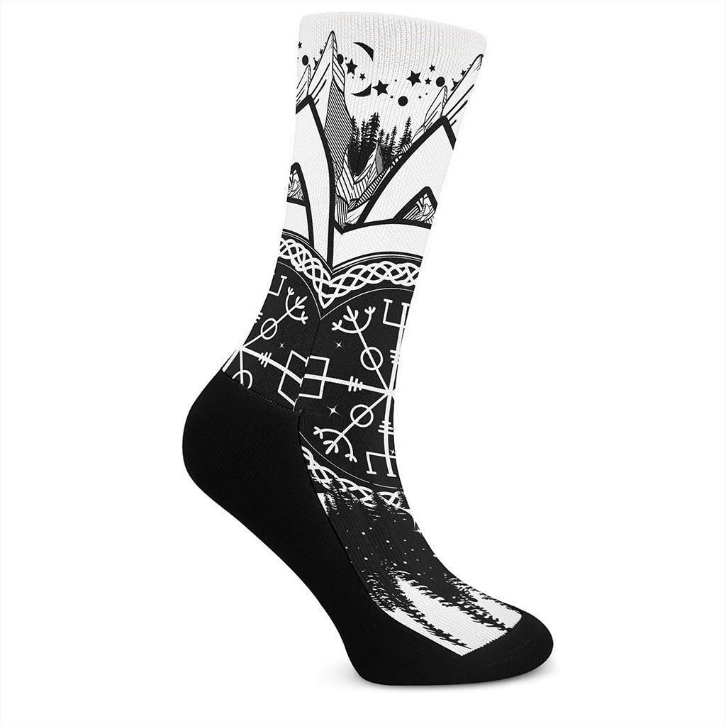 Viking Celtic Trinity Knot Print Crew Socks