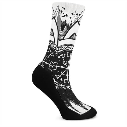 Viking Celtic Trinity Knot Print Crew Socks
