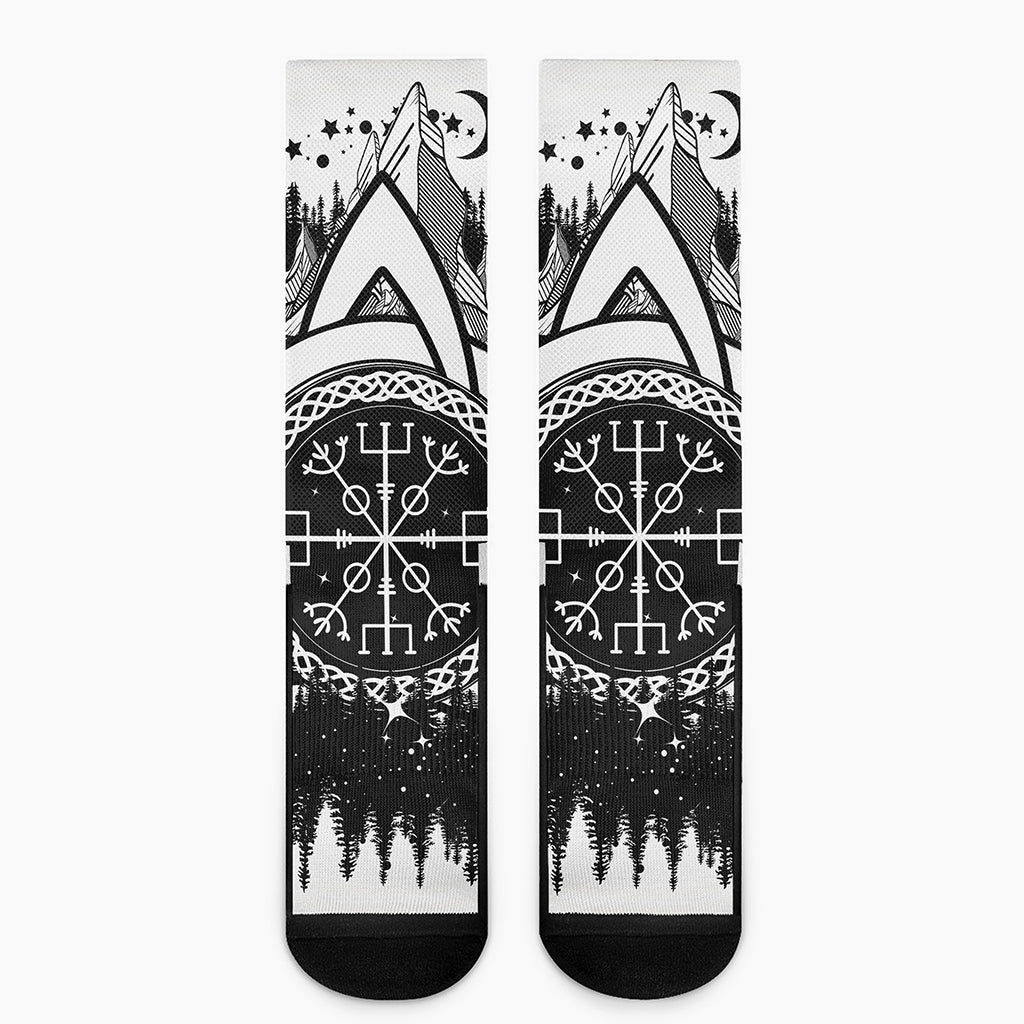 Viking Celtic Trinity Knot Print Crew Socks