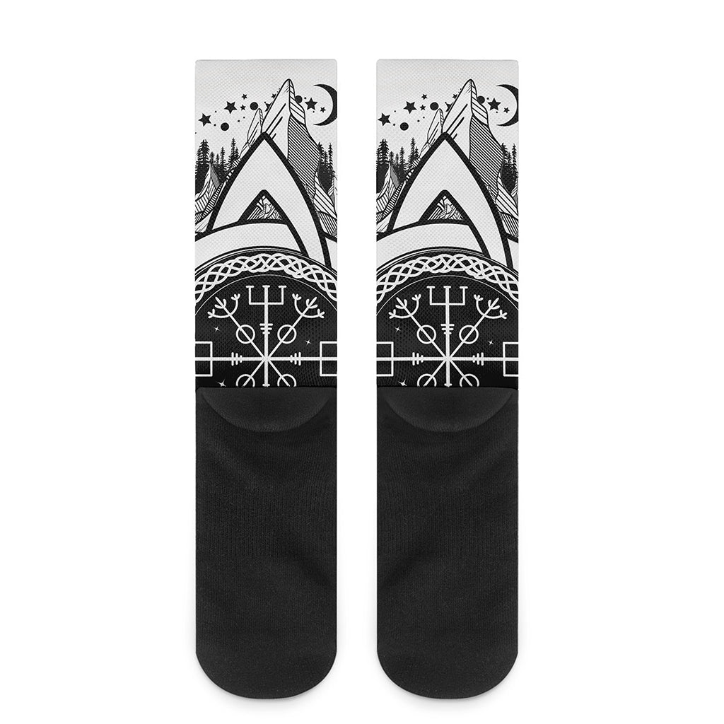 Viking Celtic Trinity Knot Print Crew Socks