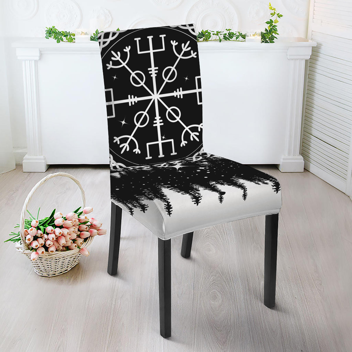 Viking Celtic Trinity Knot Print Dining Chair Slipcover