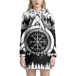 Viking Celtic Trinity Knot Print Pullover Hoodie Dress