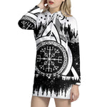 Viking Celtic Trinity Knot Print Pullover Hoodie Dress