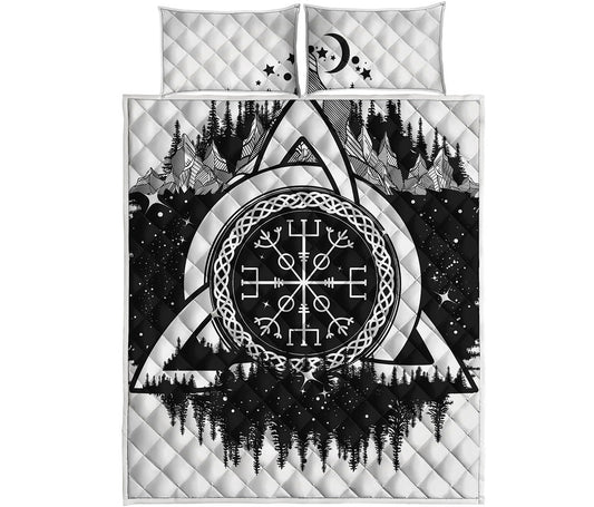 Viking Celtic Trinity Knot Print Quilt Bed Set