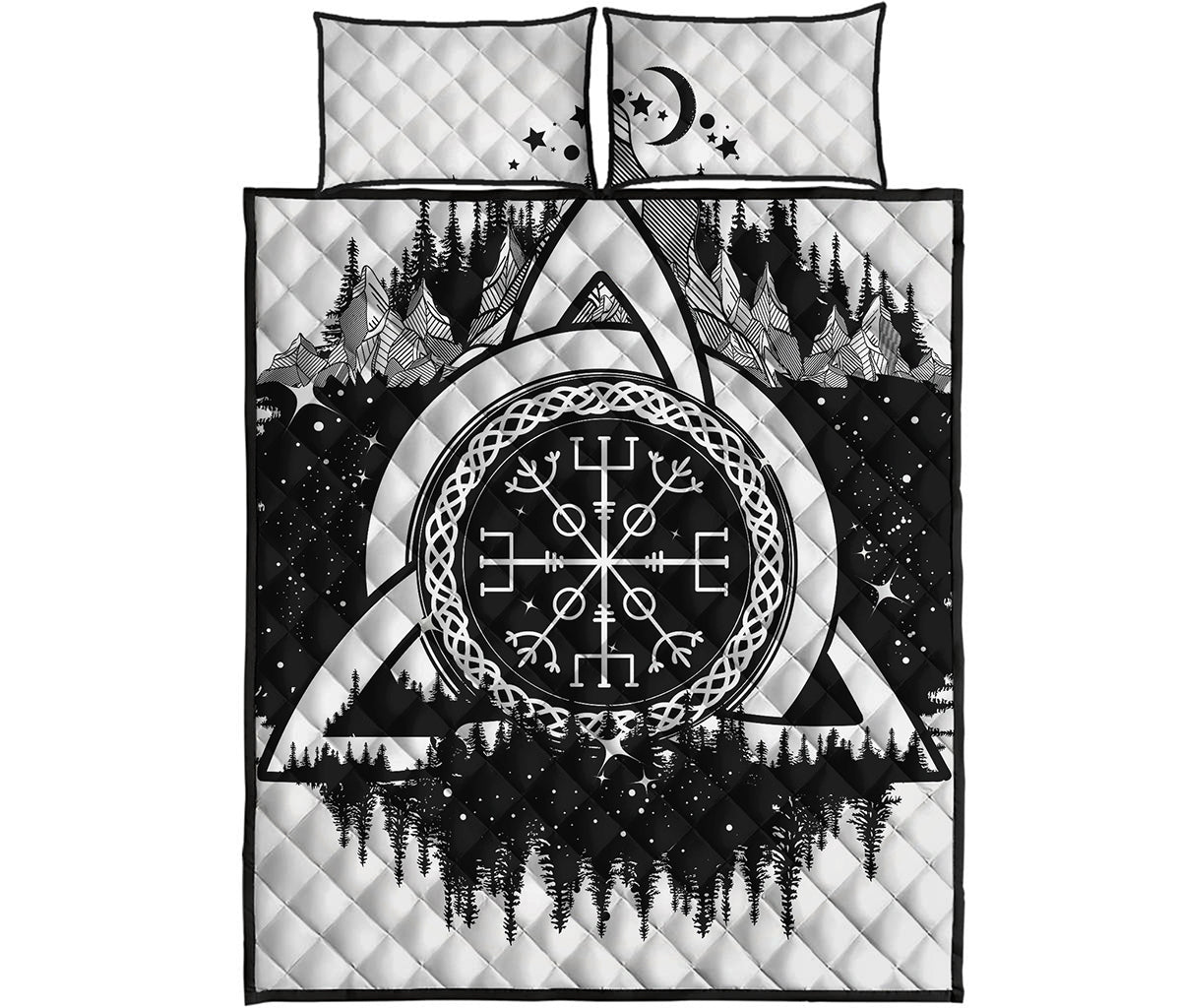 Viking Celtic Trinity Knot Print Quilt Bed Set