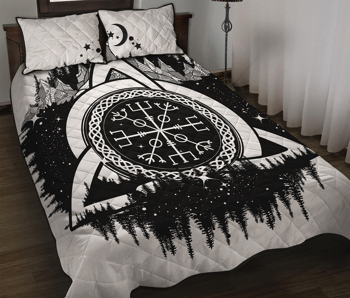 Viking Celtic Trinity Knot Print Quilt Bed Set