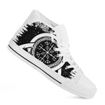Viking Celtic Trinity Knot Print White High Top Shoes