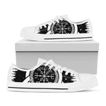 Viking Celtic Trinity Knot Print White Low Top Shoes