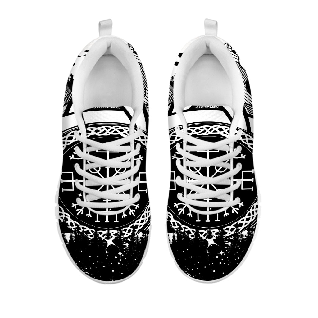 Viking Celtic Trinity Knot Print White Sneakers