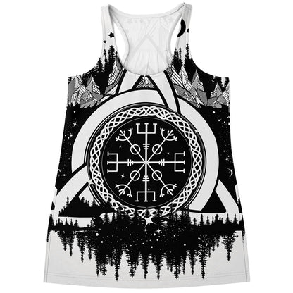 Viking Celtic Trinity Knot Print Women's Racerback Tank Top