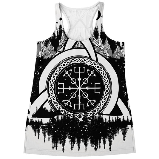 Viking Celtic Trinity Knot Print Women's Racerback Tank Top