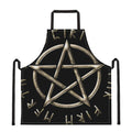 Viking Nordic Runes Pentagram Print Apron
