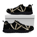 Viking Nordic Runes Pentagram Print Black Running Shoes
