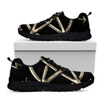 Viking Nordic Runes Pentagram Print Black Sneakers