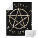 Viking Nordic Runes Pentagram Print Blanket
