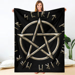 Viking Nordic Runes Pentagram Print Blanket