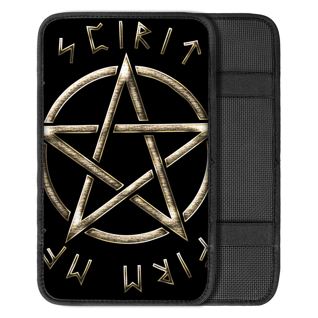 Viking Nordic Runes Pentagram Print Car Center Console Cover