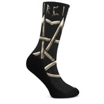 Viking Nordic Runes Pentagram Print Crew Socks