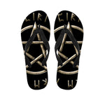 Viking Nordic Runes Pentagram Print Flip Flops