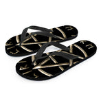 Viking Nordic Runes Pentagram Print Flip Flops