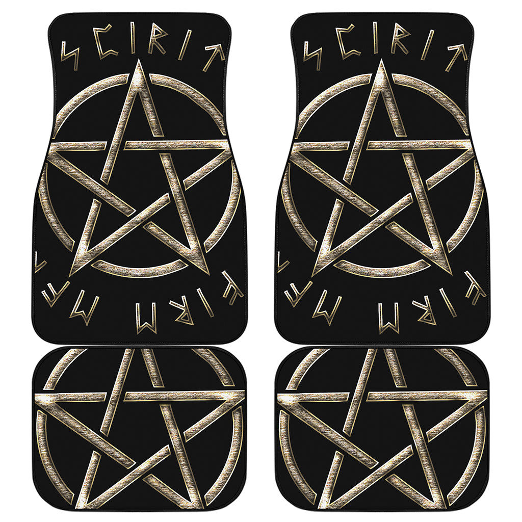 Viking Nordic Runes Pentagram Print Front and Back Car Floor Mats
