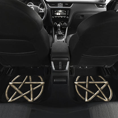 Viking Nordic Runes Pentagram Print Front and Back Car Floor Mats