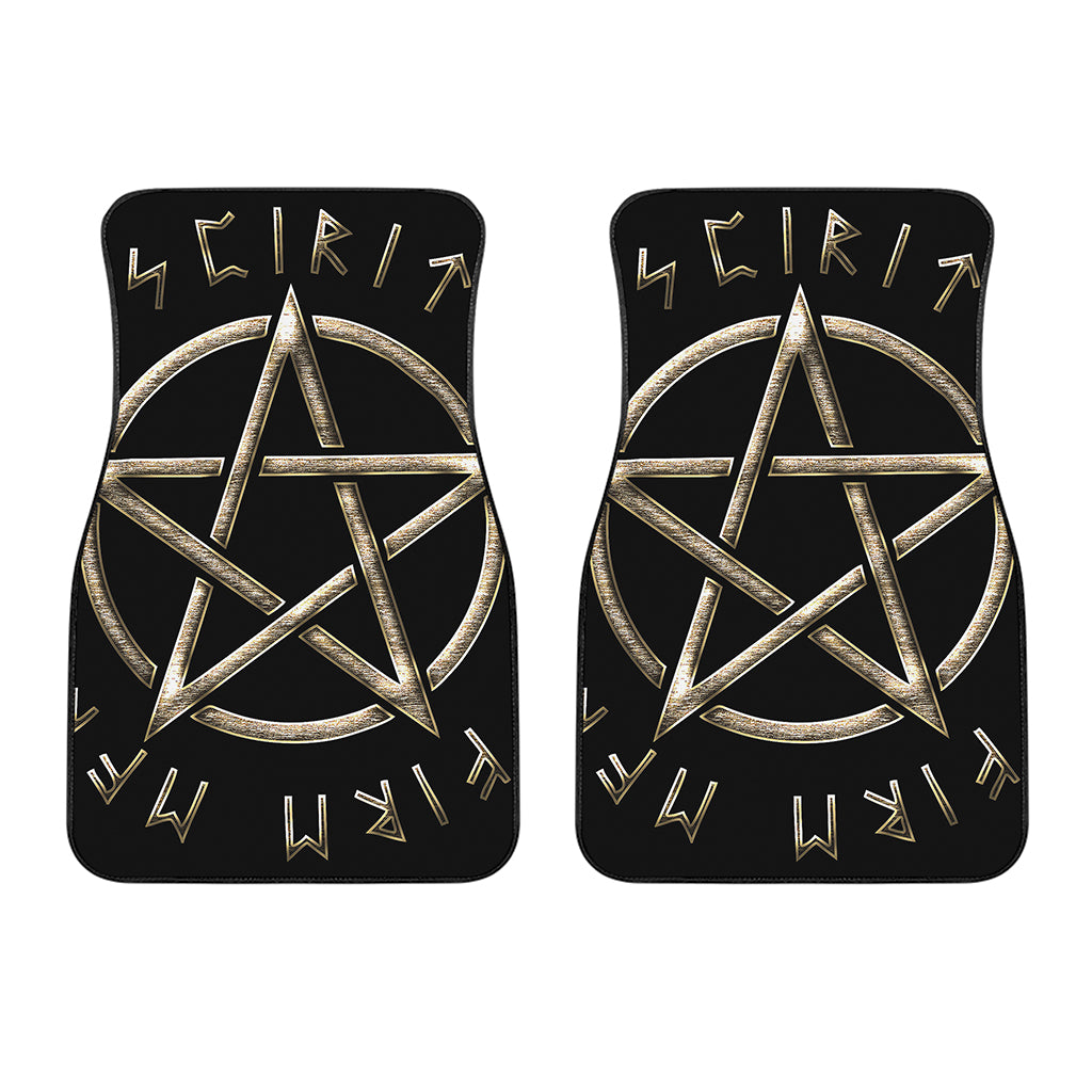 Viking Nordic Runes Pentagram Print Front Car Floor Mats