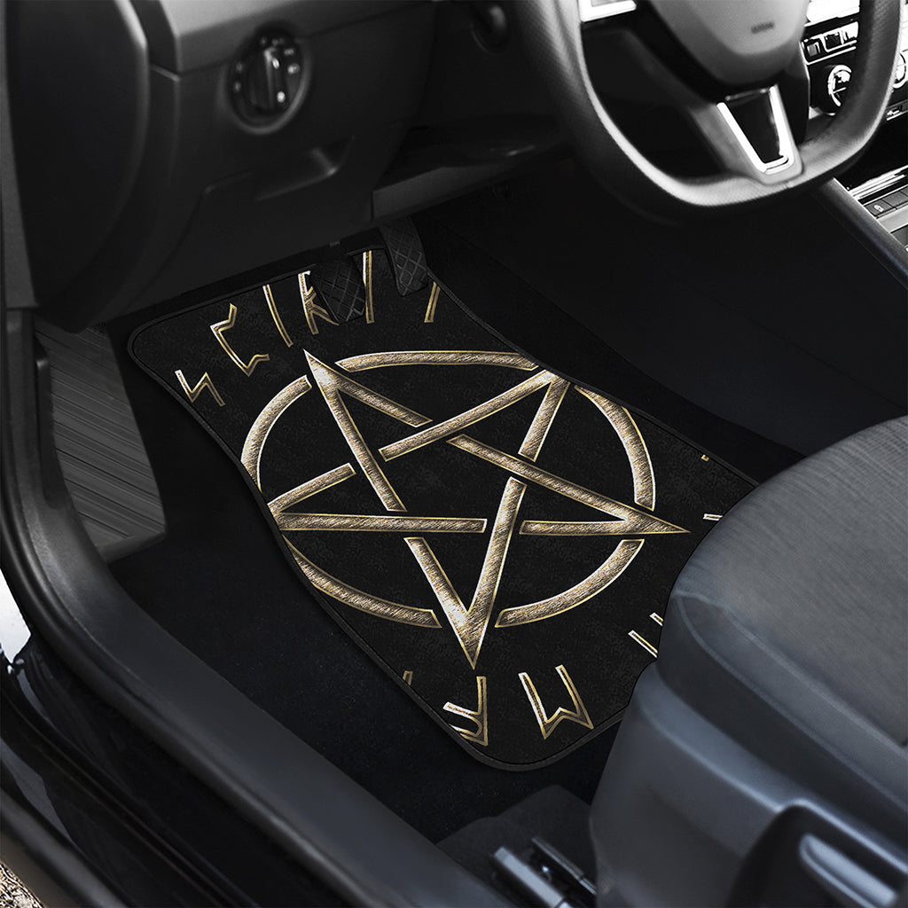Viking Nordic Runes Pentagram Print Front Car Floor Mats