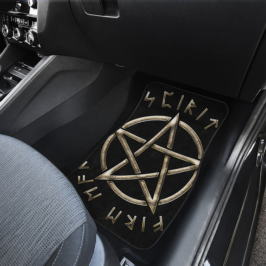 Viking Nordic Runes Pentagram Print Front Car Floor Mats