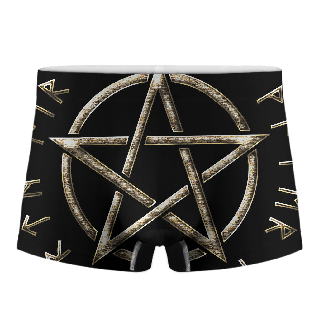 Viking Nordic Runes Pentagram Print Men's Boxer Briefs