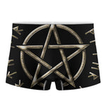 Viking Nordic Runes Pentagram Print Men's Boxer Briefs