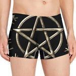 Viking Nordic Runes Pentagram Print Men's Boxer Briefs