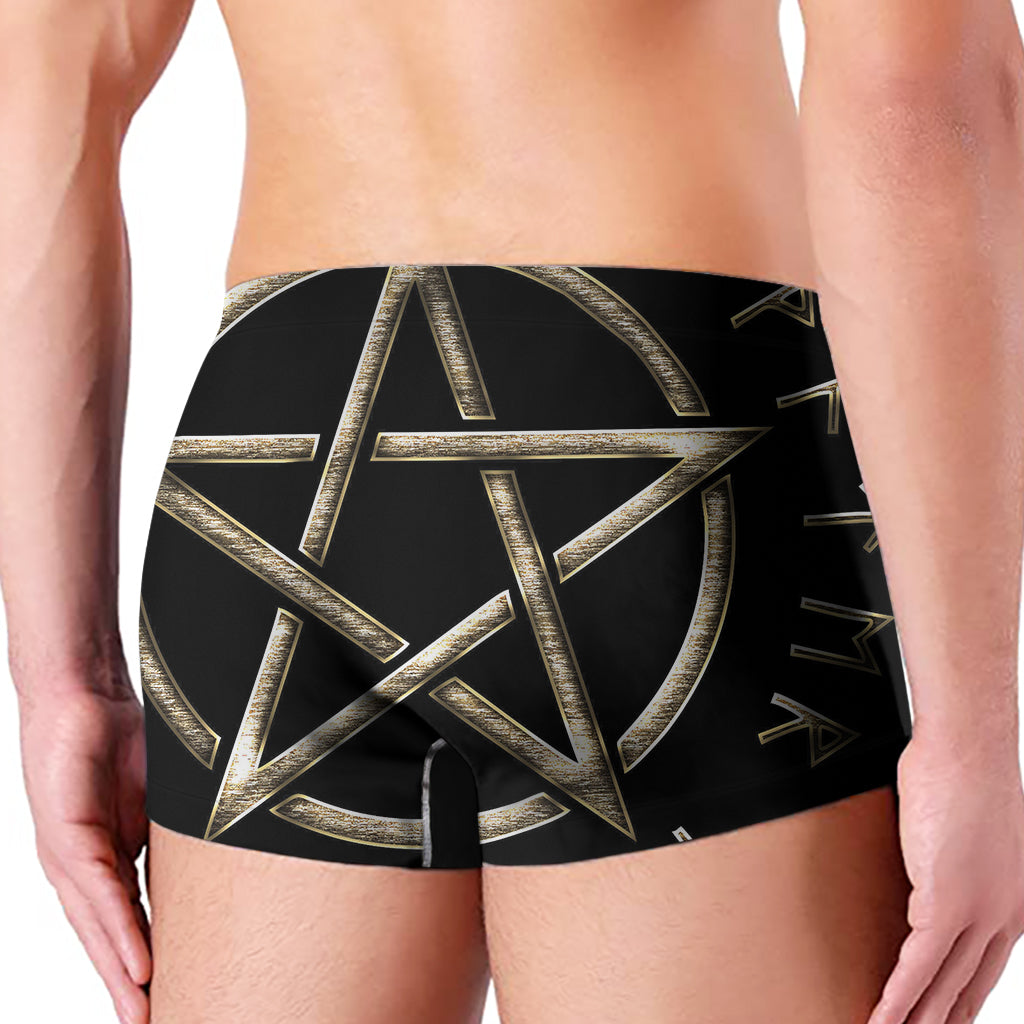 Viking Nordic Runes Pentagram Print Men's Boxer Briefs