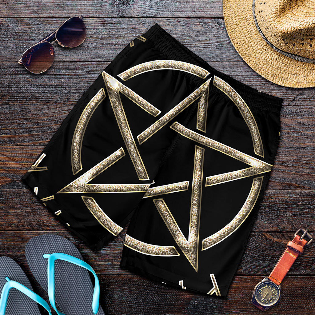 Viking Nordic Runes Pentagram Print Men's Shorts