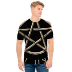 Viking Nordic Runes Pentagram Print Men's T-Shirt