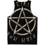 Viking Nordic Runes Pentagram Print Men's Tank Top