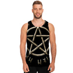 Viking Nordic Runes Pentagram Print Men's Tank Top
