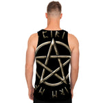 Viking Nordic Runes Pentagram Print Men's Tank Top