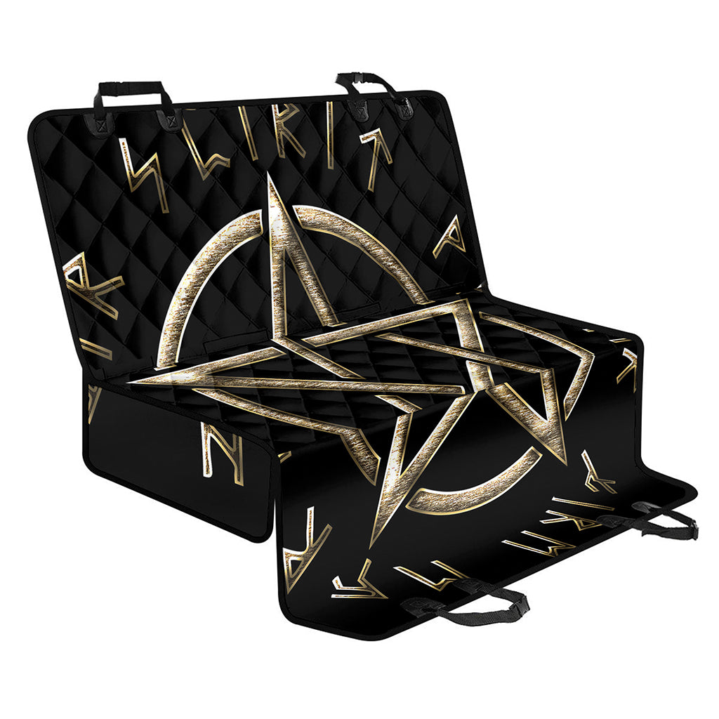 Viking Nordic Runes Pentagram Print Pet Car Back Seat Cover