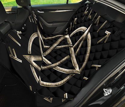 Viking Nordic Runes Pentagram Print Pet Car Back Seat Cover