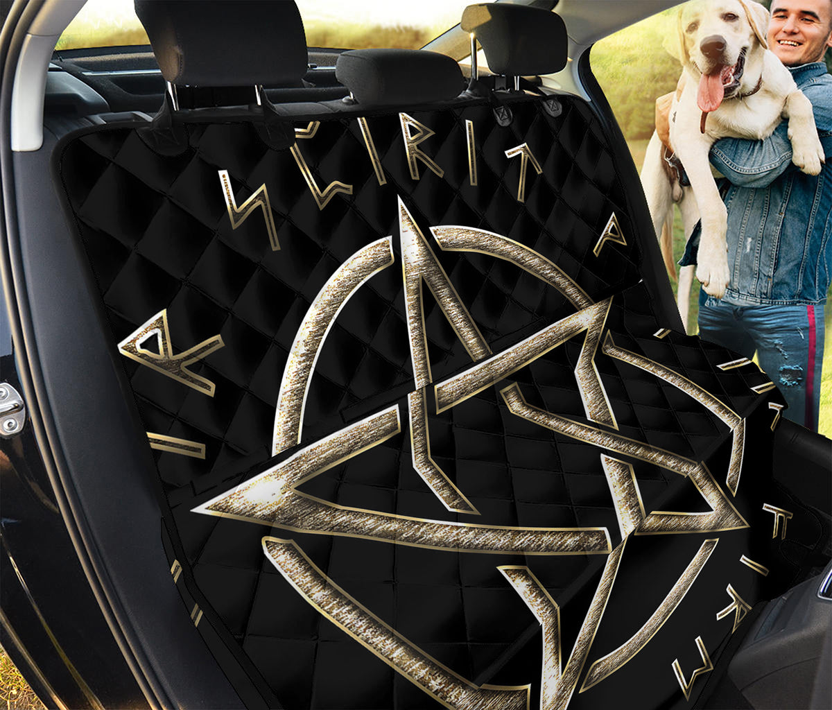 Viking Nordic Runes Pentagram Print Pet Car Back Seat Cover