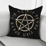 Viking Nordic Runes Pentagram Print Pillow Cover