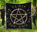 Viking Nordic Runes Pentagram Print Quilt