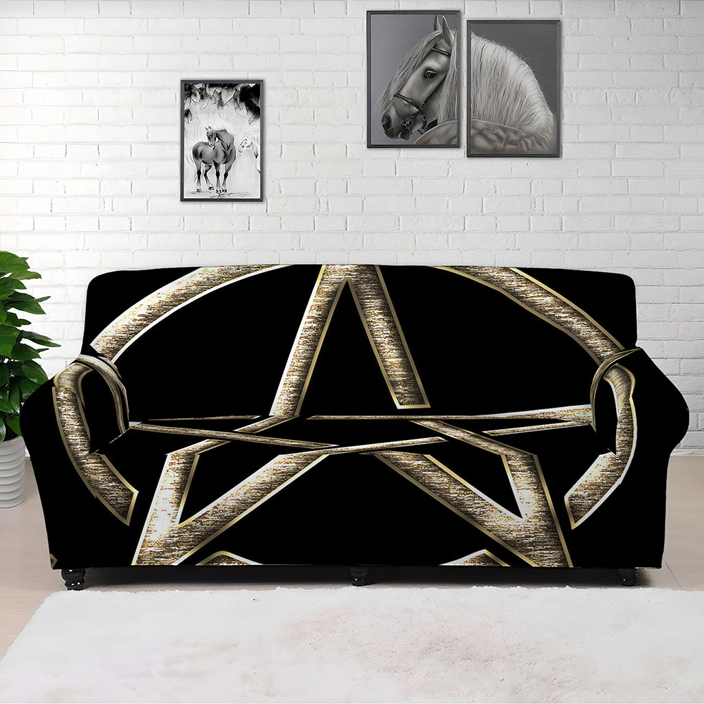 Viking Nordic Runes Pentagram Print Sofa Cover