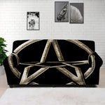 Viking Nordic Runes Pentagram Print Sofa Cover