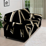 Viking Nordic Runes Pentagram Print Sofa Cover