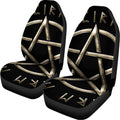 Viking Nordic Runes Pentagram Print Universal Fit Car Seat Covers