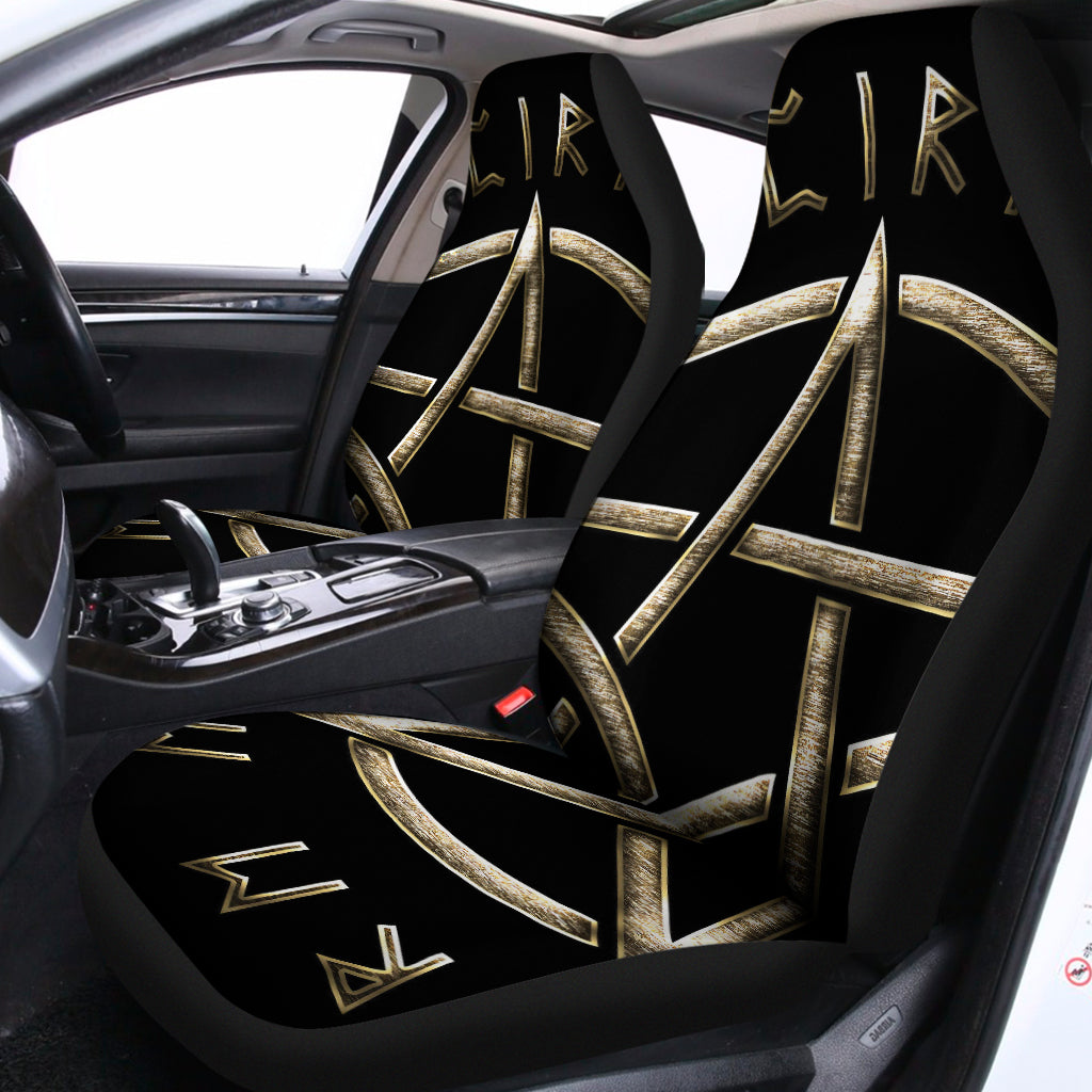 Viking Nordic Runes Pentagram Print Universal Fit Car Seat Covers